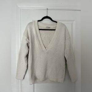 blue reign white v neck sweater